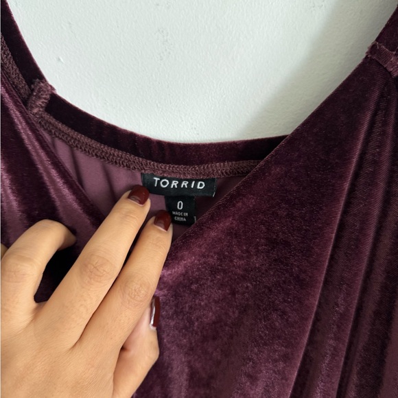 Torrid Maxi Flutter Sleeve Dress Velvet Dress - Picture 4 of 9